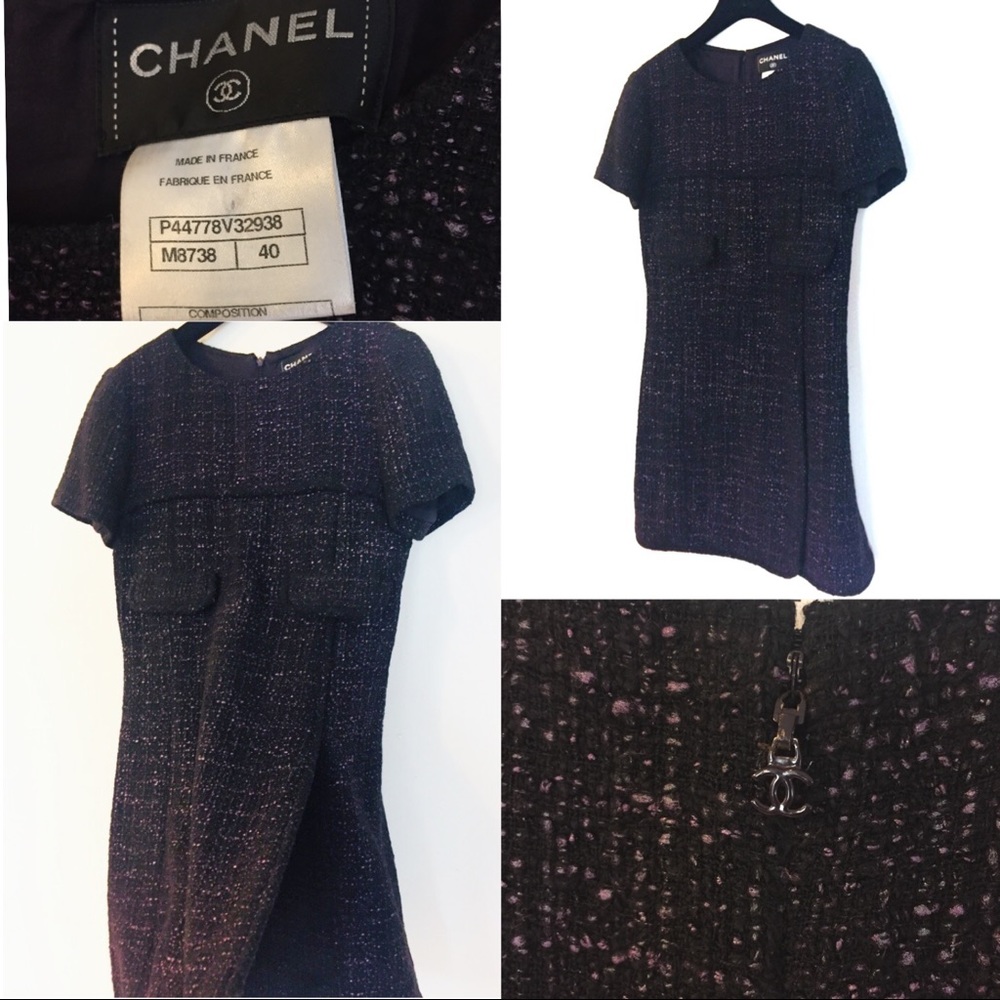Chanel Black Violet Dress - Picture 4 of 8